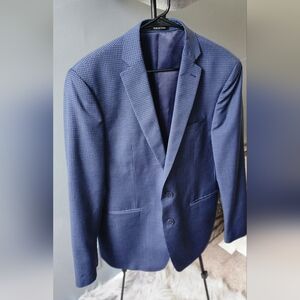 Calvin Klein Men's Blue Checkered Blazer